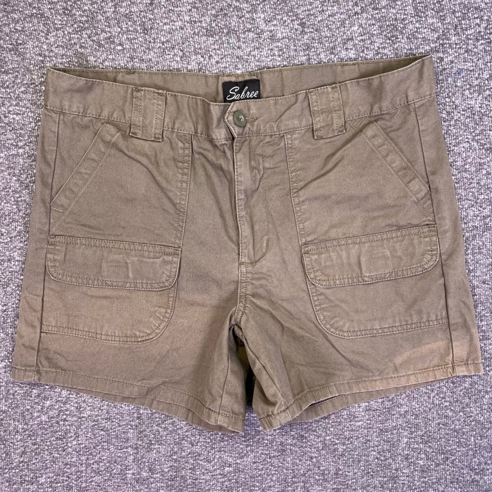 Sabree Cargo Shorts Women 8 Olive Utility Casual Hiking Cotton Multi Pocket 36x4